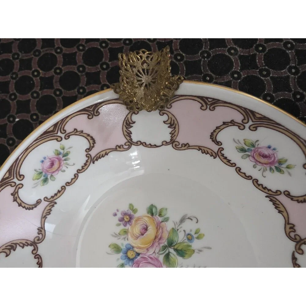 Rare ANTIQUE Handpainted VintagePink LIMOGES Signed BowlAshtray 6